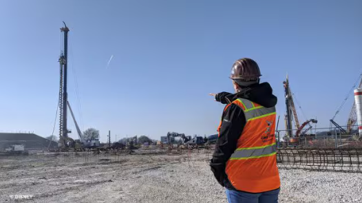 Disney Imagineer at construction for Disneyland Paris Frozen-Inspired Land