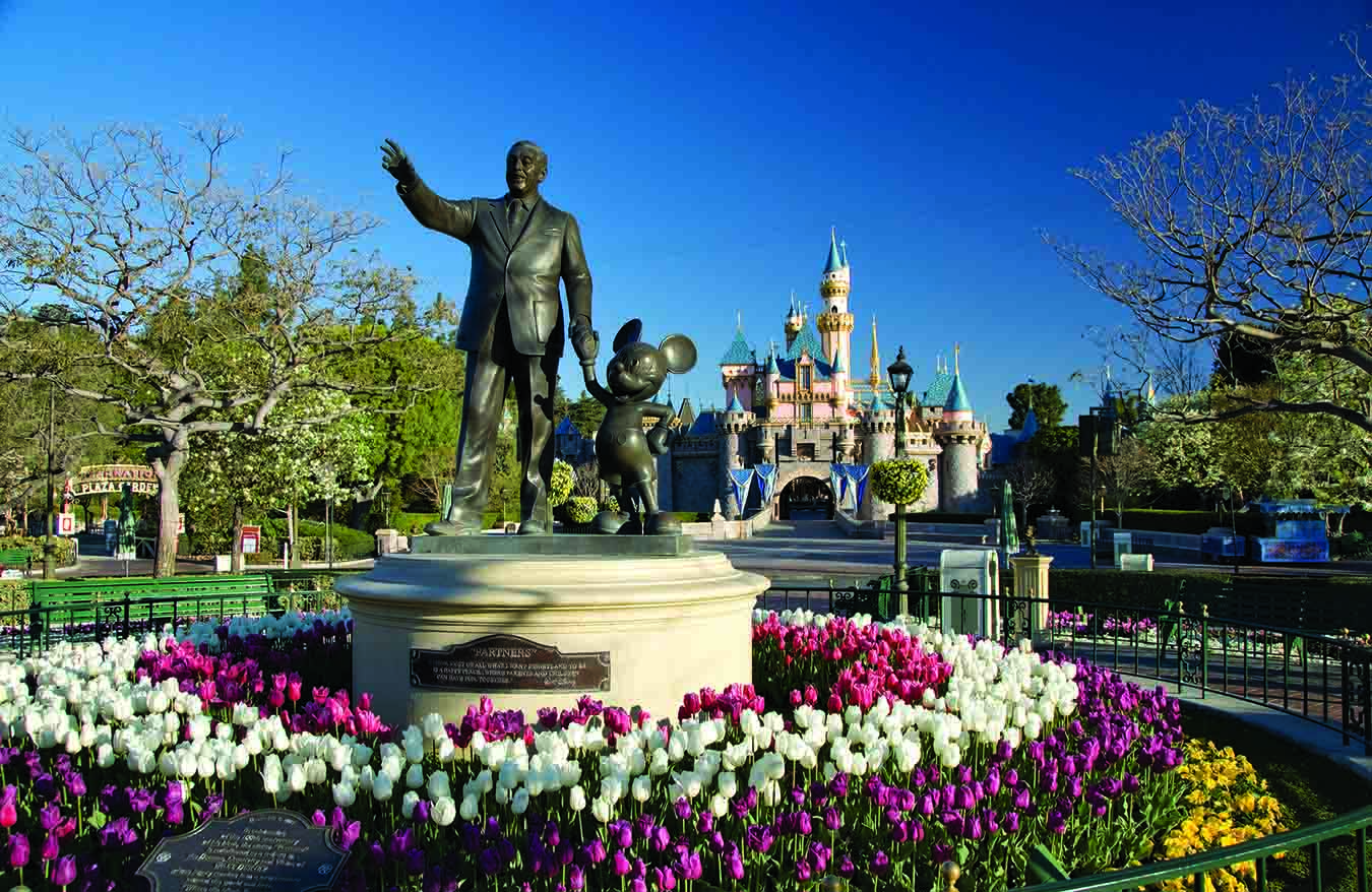 Walt Disney and Mickey Mouse Statue at Disneyland Resort
