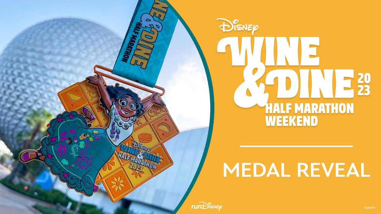 Encanto mirabel themed runDisney Wine and Dine 2023 medal reveal