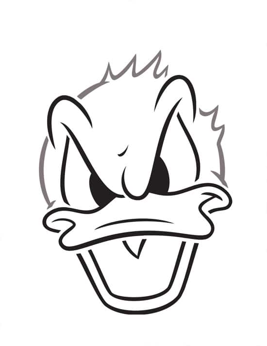 Donald Duck Pumpkin Carving Stencil