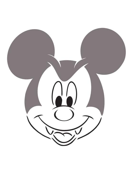 Vampire Mickey Pumpkin Carving Stencil