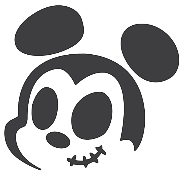 skeleton mickey pumpkin carving stencil