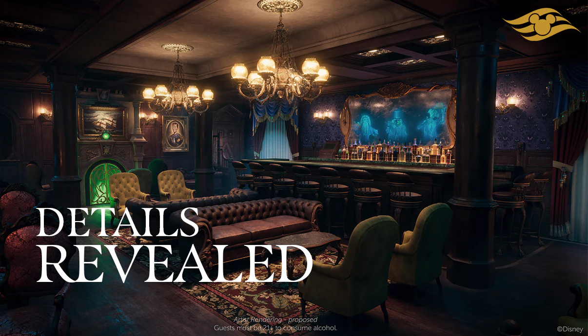 Details Revealed for Disney Cruise Line Treasure Haunted Mansion Parlor