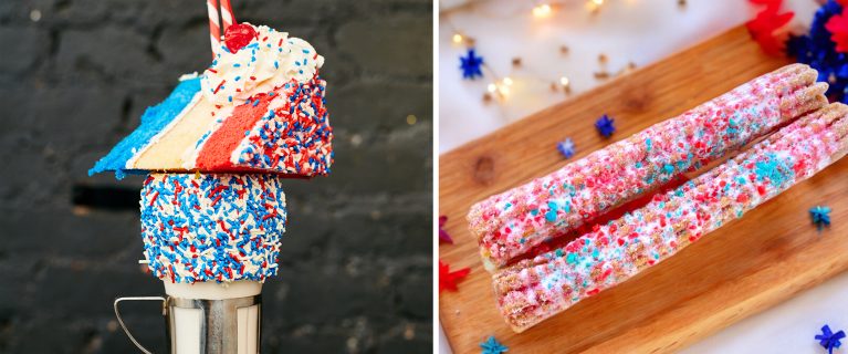 Red, White, and Blue CakeShake; Firecracker Churro