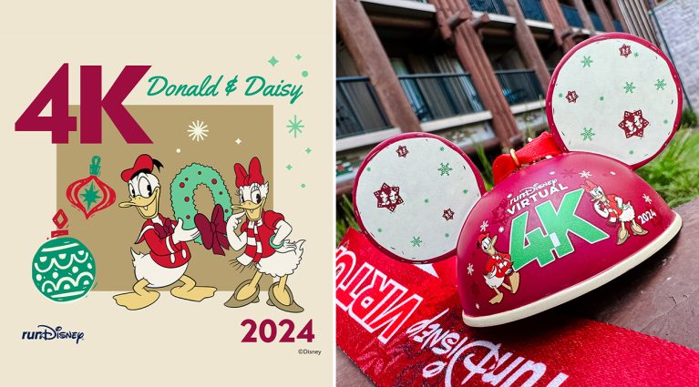 runDisney Virtual 4K Medal Featuring Donald Duck & Daisy Duck 