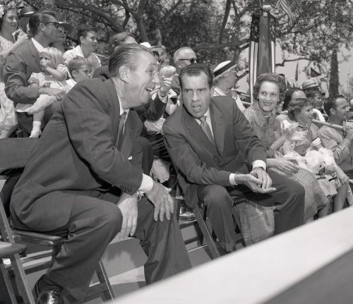 Walt Disney and Vice President Richard Nixon at Disneyland on June 14, 1959