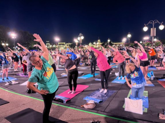 Disney Cast doing yoga, Walt Disney World 