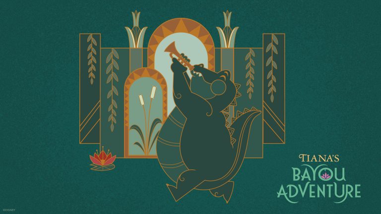 Tiana's Bayou Adventure Wallpaper Featuring Louis - Desktop