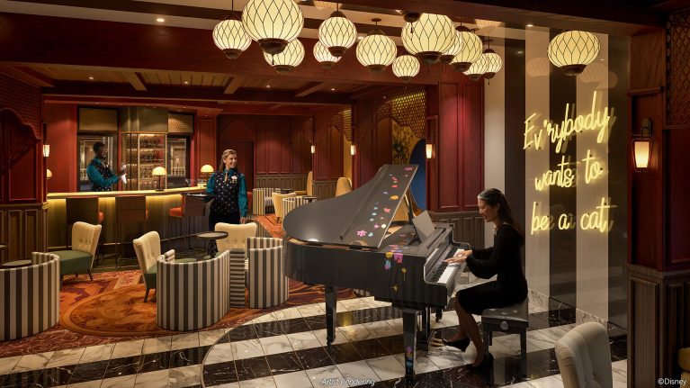 Concept art of “The Aristocats”- Themed Lounge Coming to the Disney Treasure