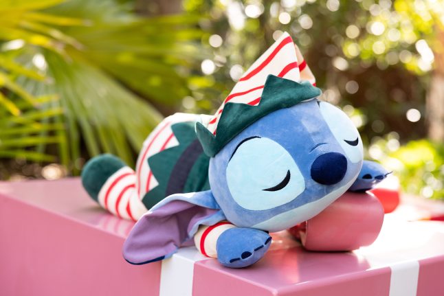 Sleepy Stitch Cudleez with Christmas pajamas