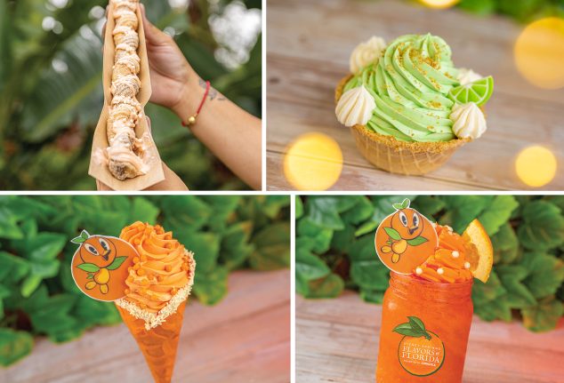 Orange Sorbet Churro, The Key Lime Pie Sundae,  Orange Bird Cone, Orange Bird Float