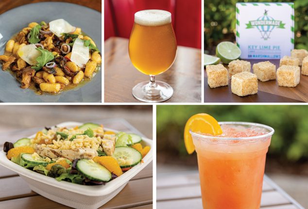 Wild Mushroom Gnocchi, Passion of the Heights Beer, Key Lime Pie Marshmallows, Florida Fresh Poke Bowl, Florida Sunset