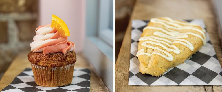 Orange Blossom Bomb Cupcake, Orange Zest Scones