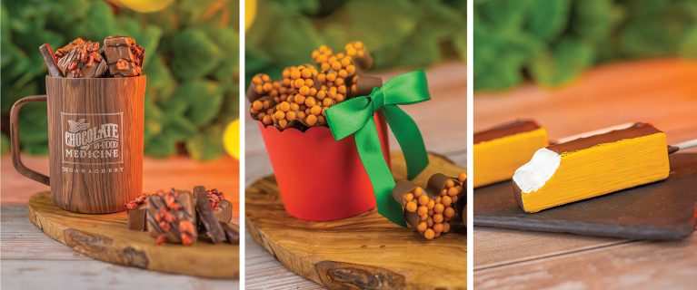 Citrus Bites, Mickey Milk Chocolates, Orange Ganache Pop