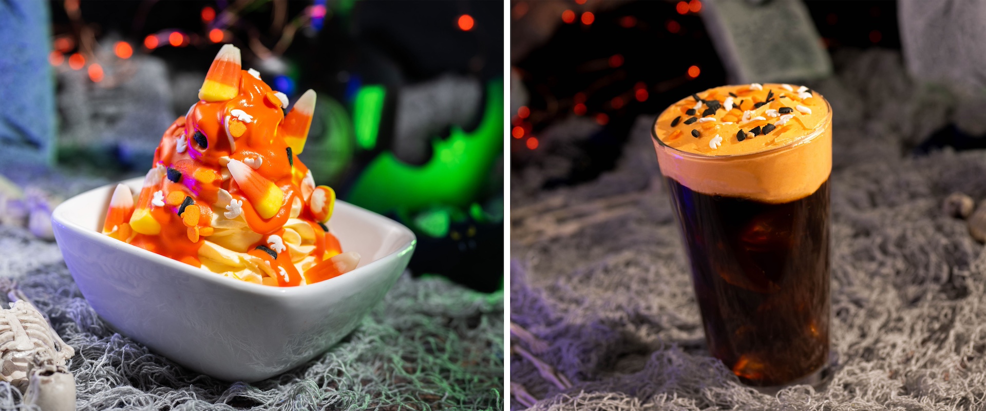 Auntie Gravity’s Galactic Goodies Witches Cold Brew  Candy Corn Soft-serve Sundae