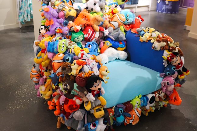 Plush chair photo spot at Disney Springs