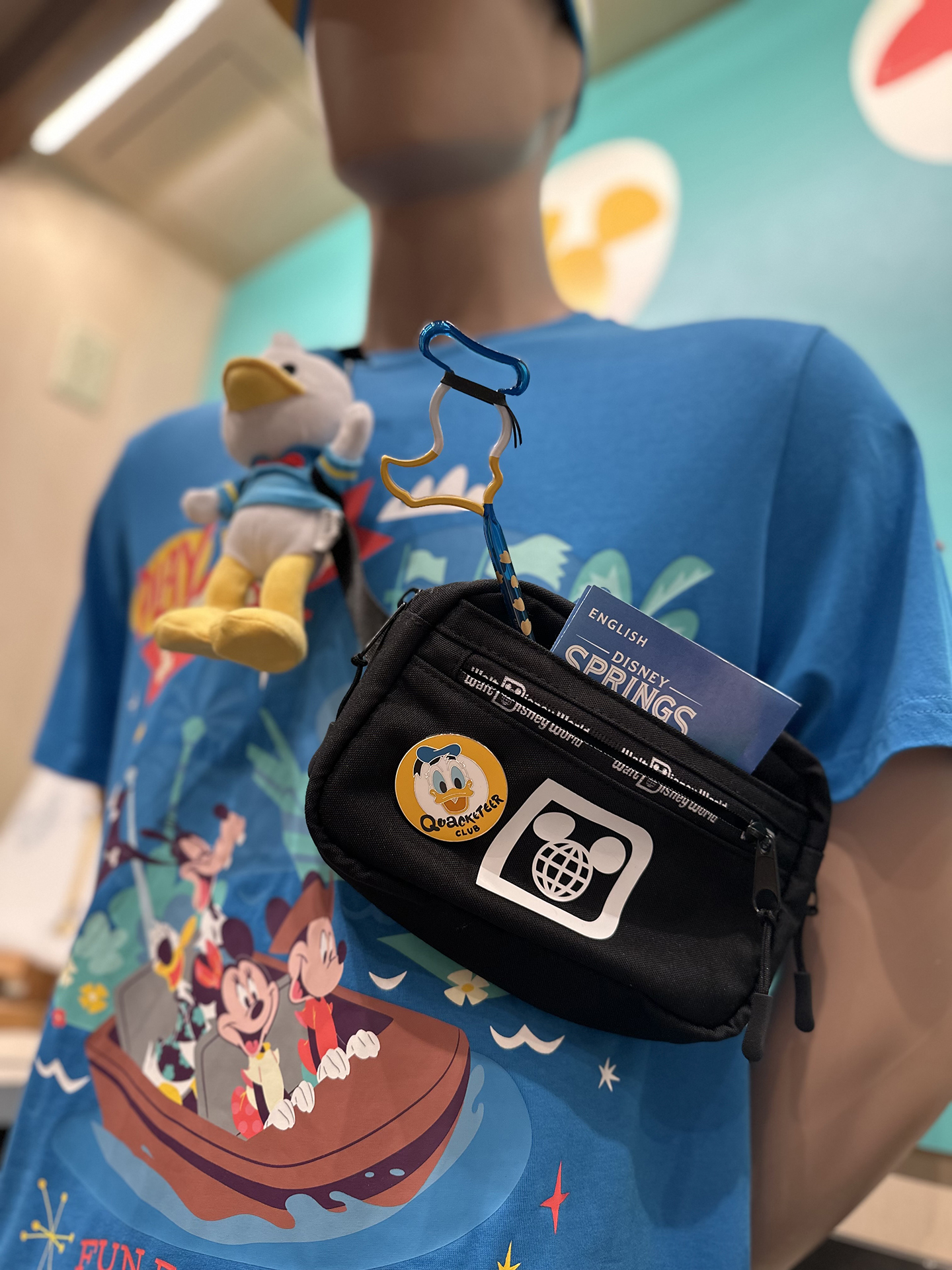 Donald Duck merchandise on a mannequin