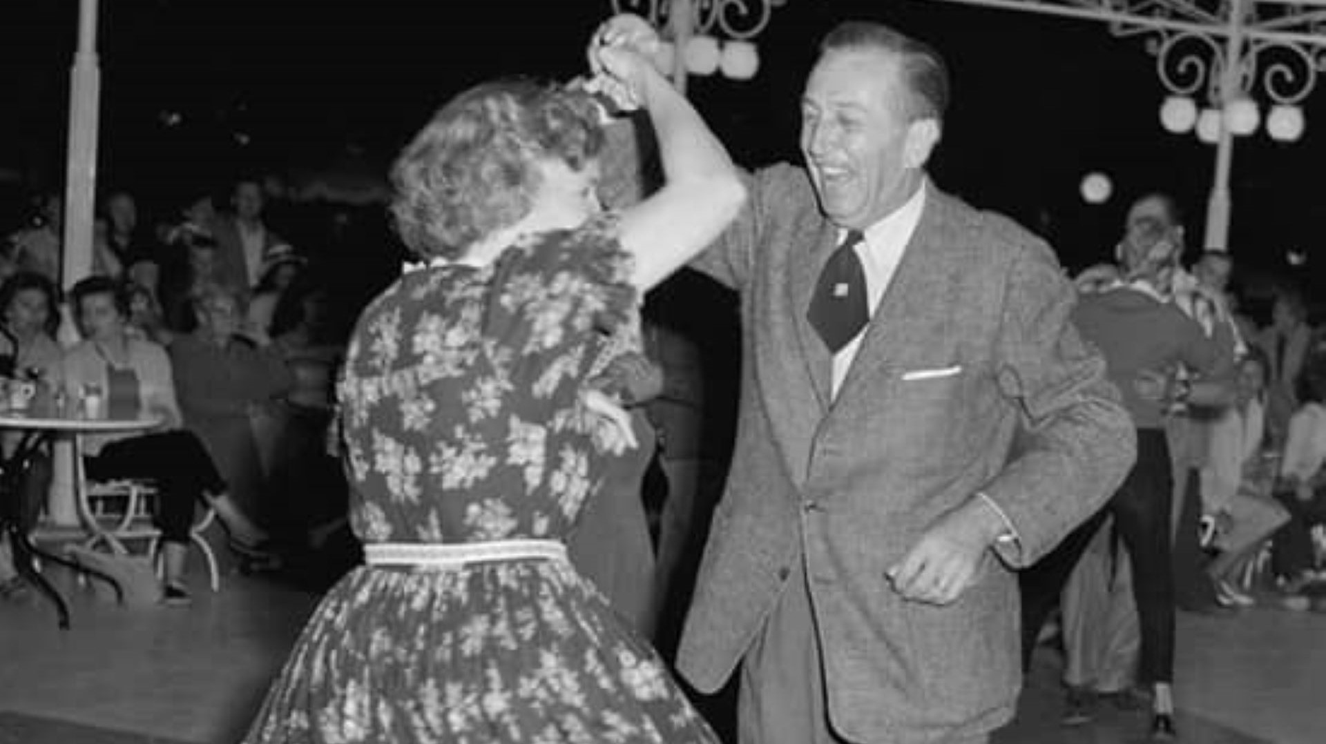 1958 Photo: Walt Disney Dances The Night Away at Disneyland Park