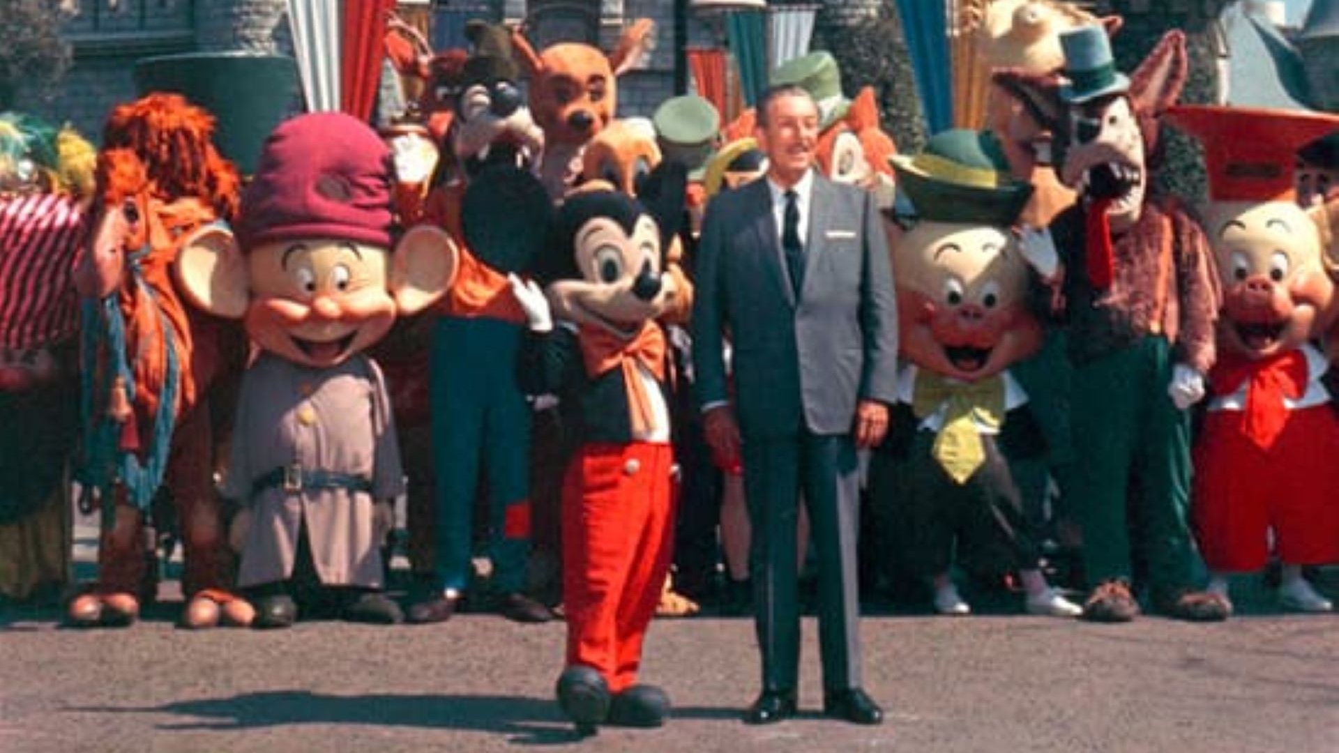 Walt Disney and the Disney Characters at Disneyland Park