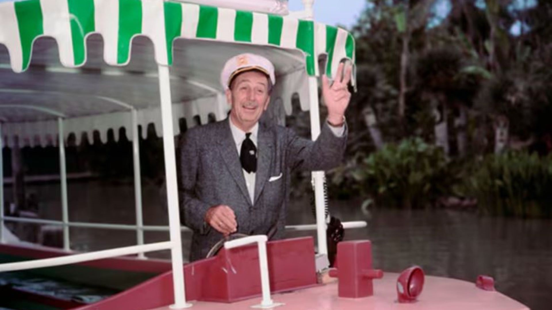 1958 Photo: Walt Disney and the Jungle Cruise at Disneyland Park