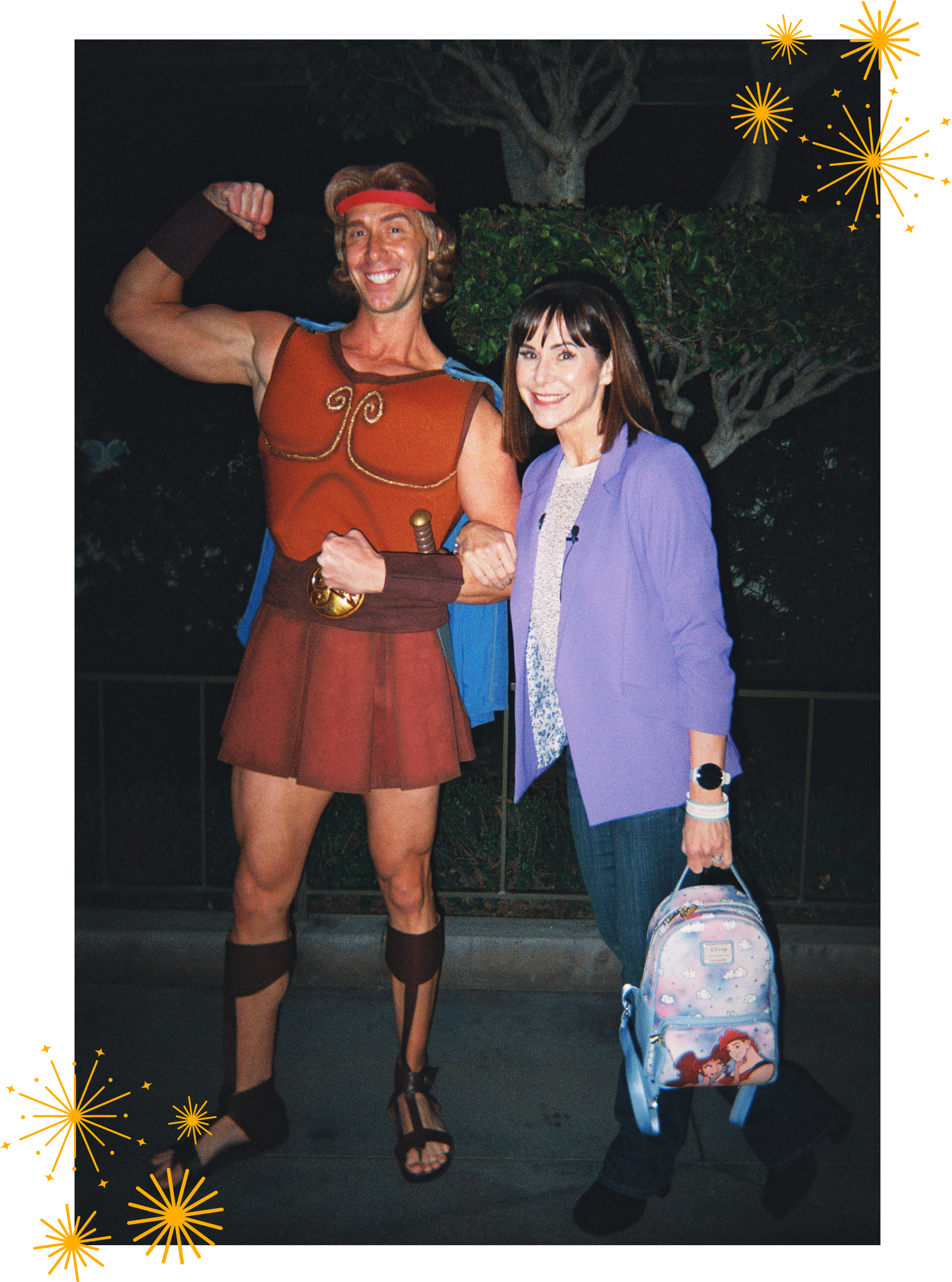Susan Egan and Hurcules posing for a picture together.