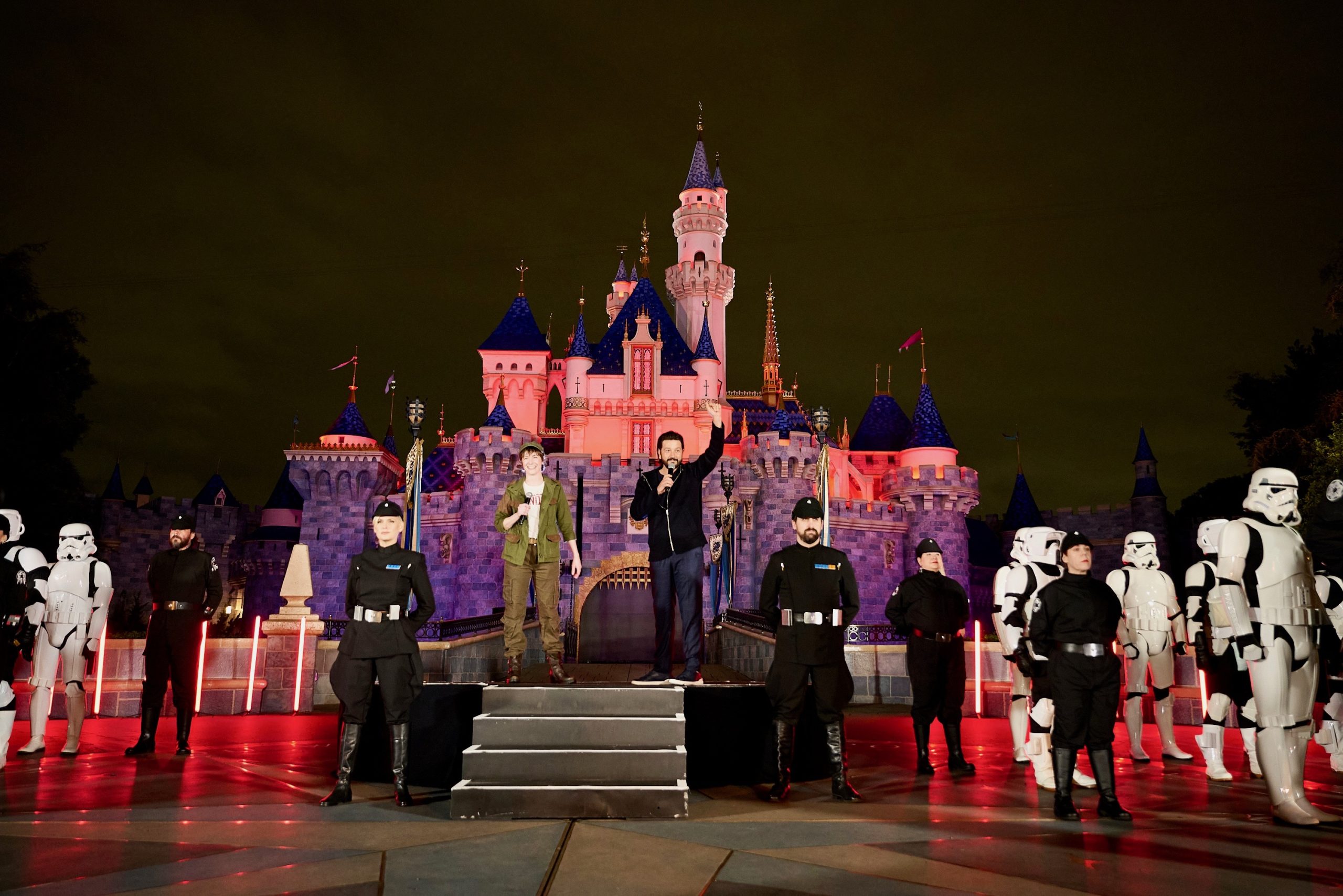 Diego Luna Star Wars Nite Disneyland Castle Group