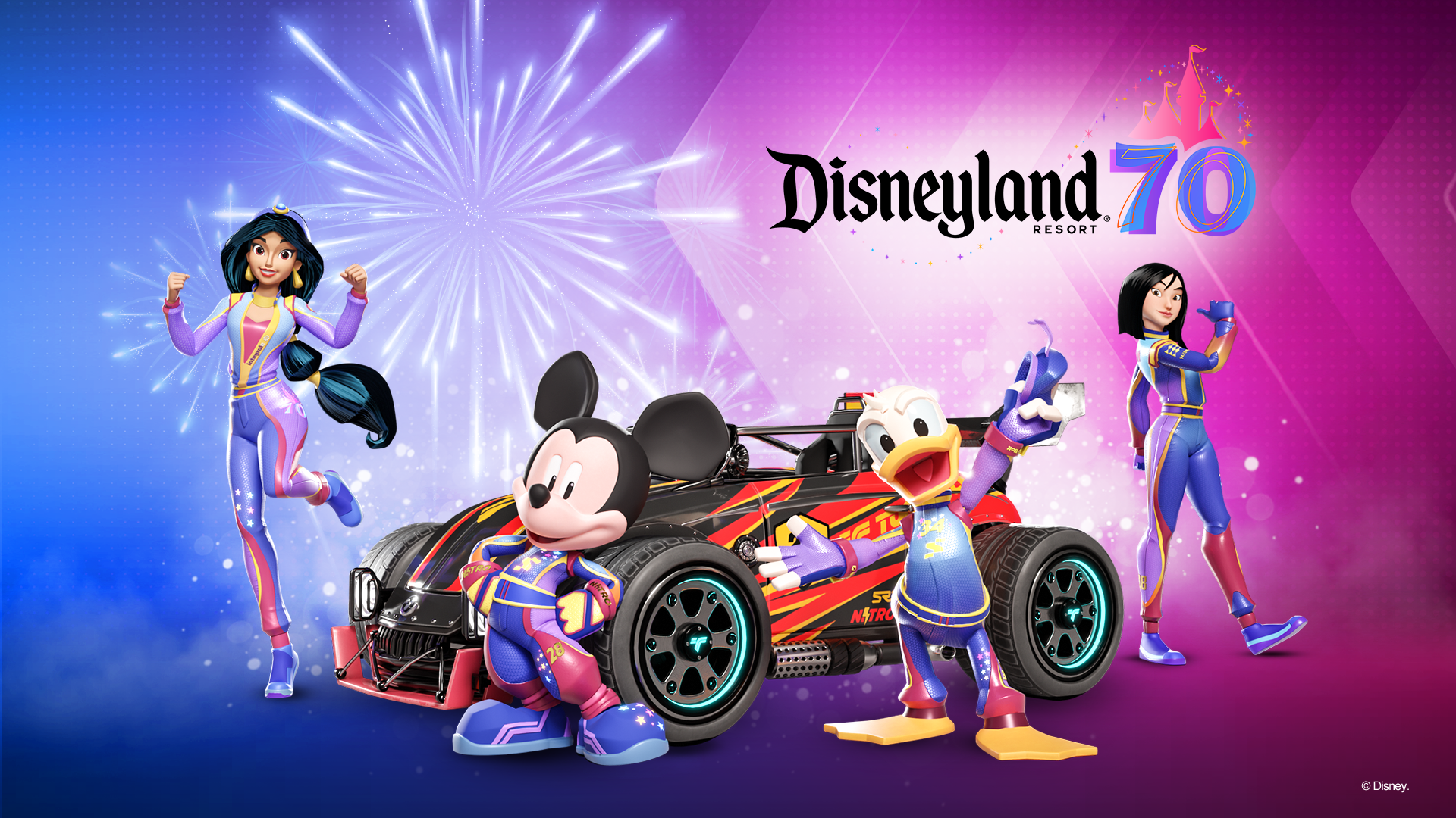 Disney Speedstorm Characters Disneyland 70th Anniversary Game