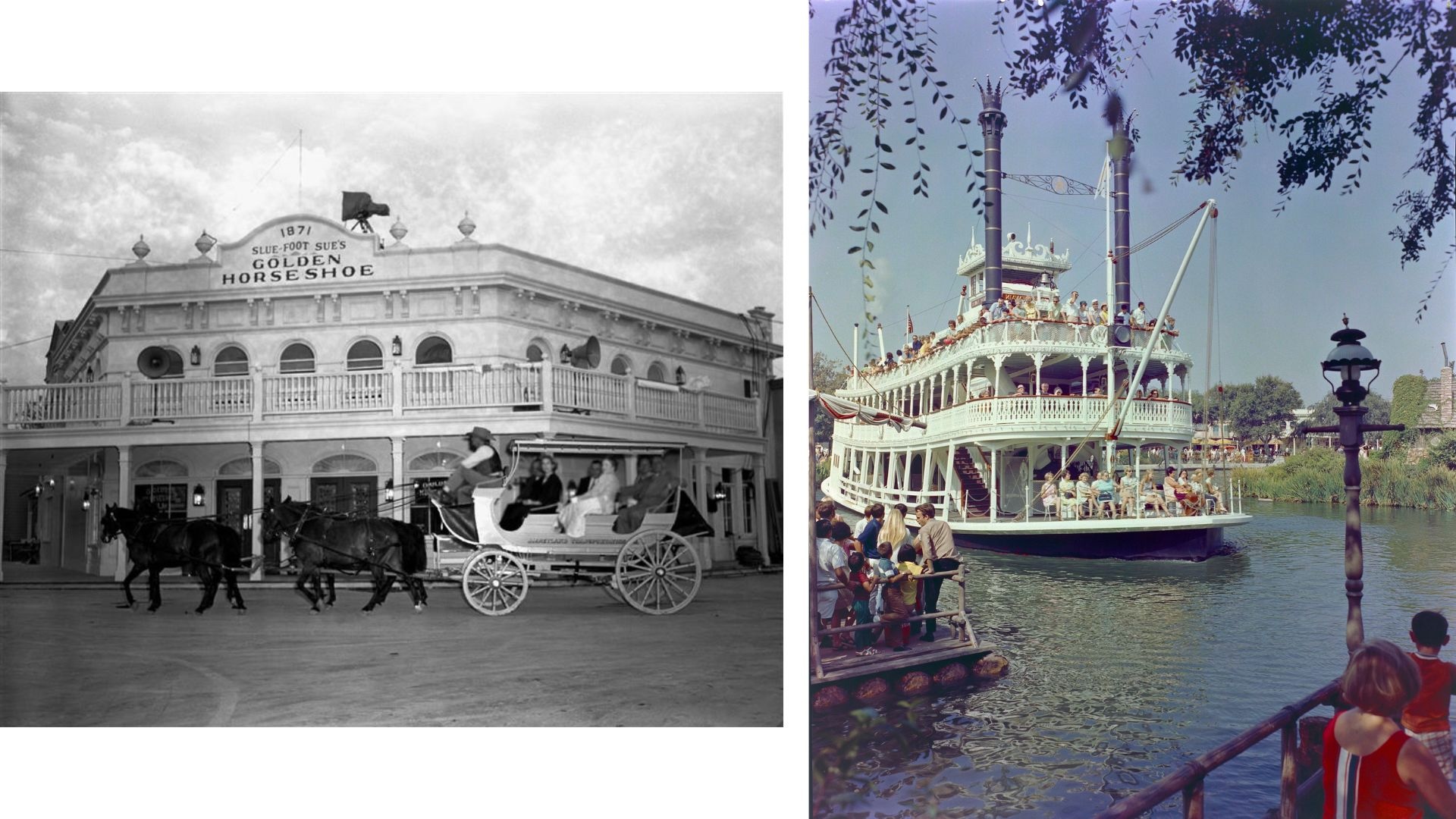 The Golden Horseshoe (left) and Mark Twain Riverboat (right)