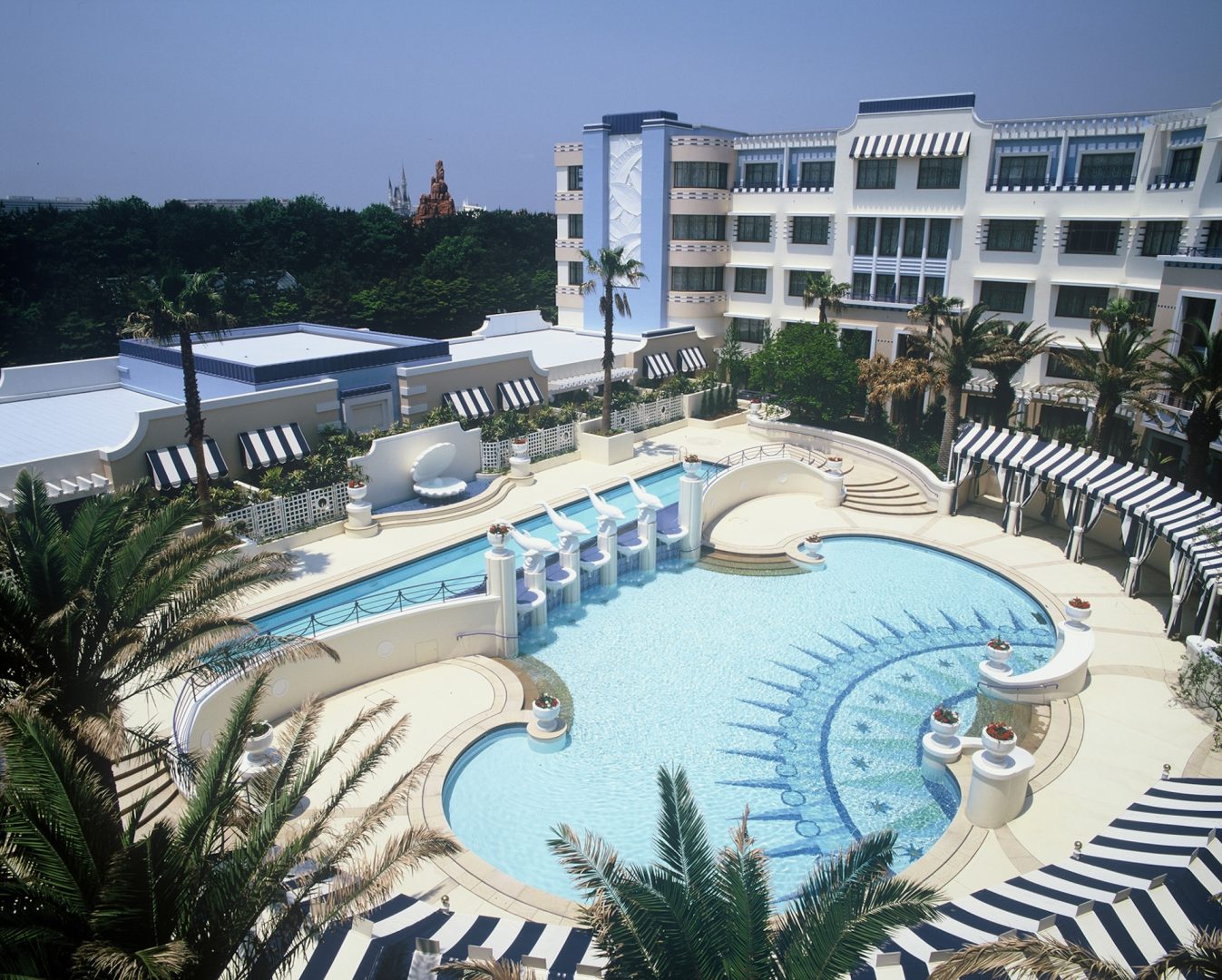 Disney Ambassador Hotel outdoor pool overhead 