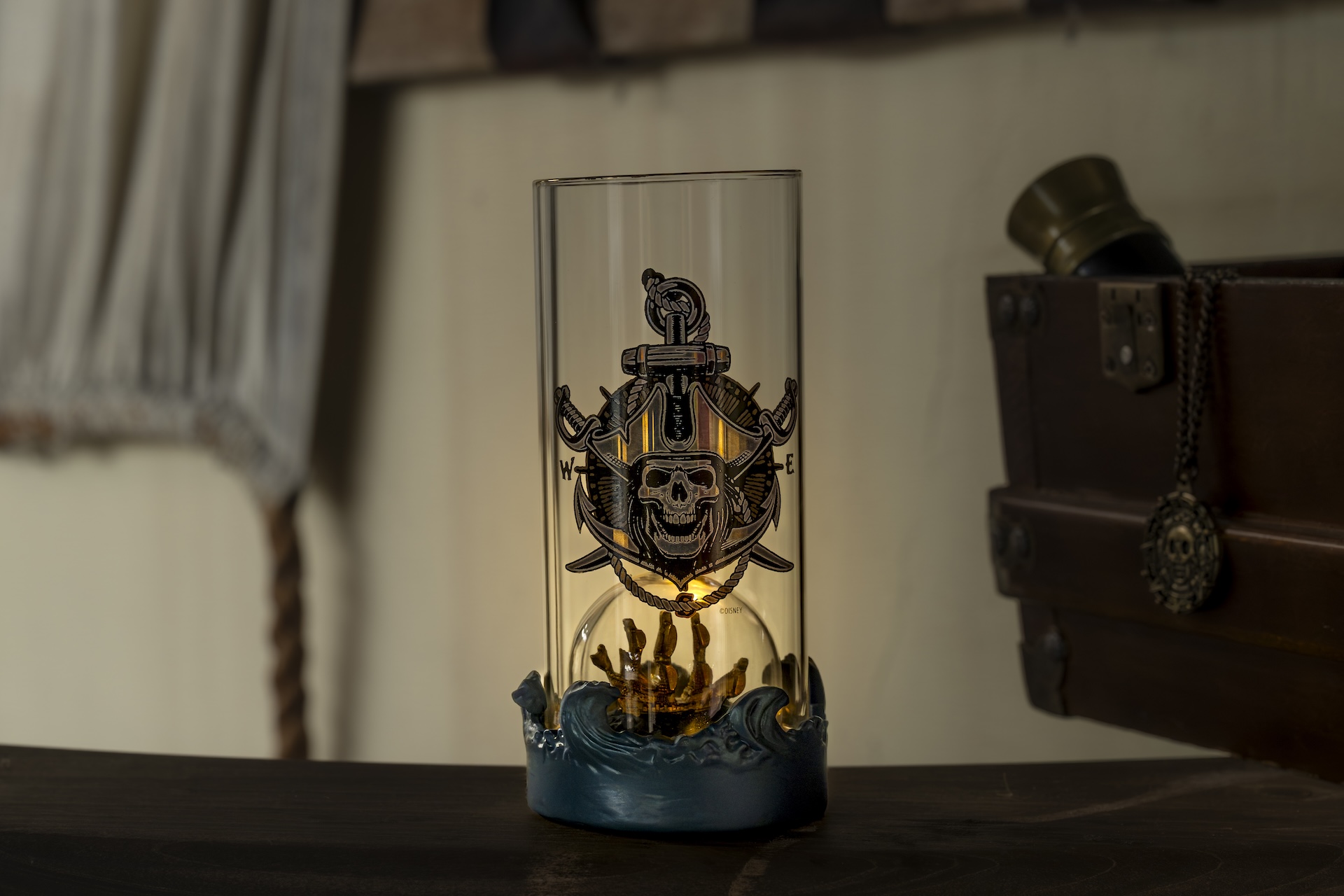 Disney Destiny Ship's Log Cask & Cannon Merchandise Glass