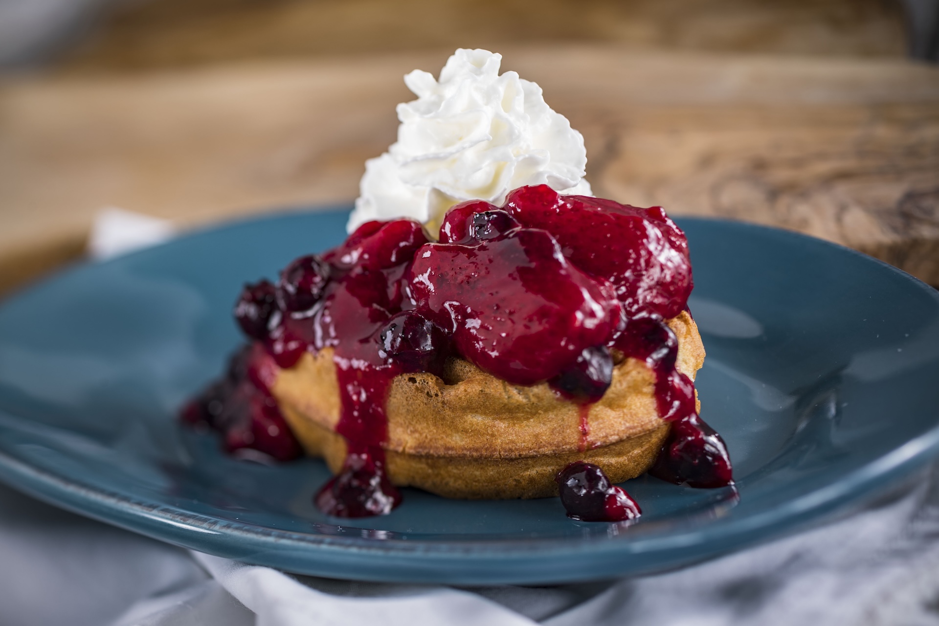 EPCOT Food & Wine Festival Belgian Waffle with Berry Compote and whipped cream