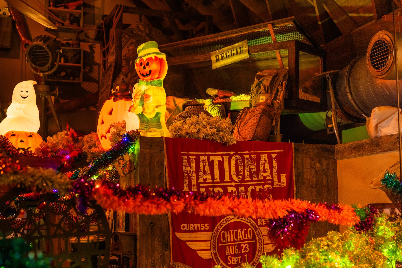 Halloween Hangar Bar Decor Pumpkins and Ghosts