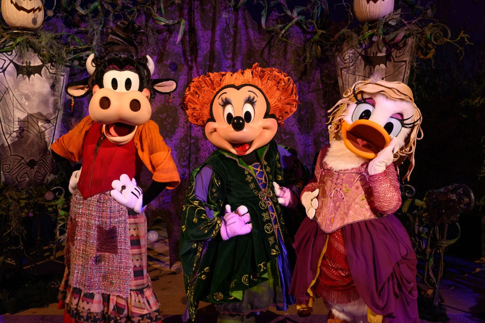 Minnie Mouse, Daisy Duck and Clarabelle Cow as The Sanderson Sisters