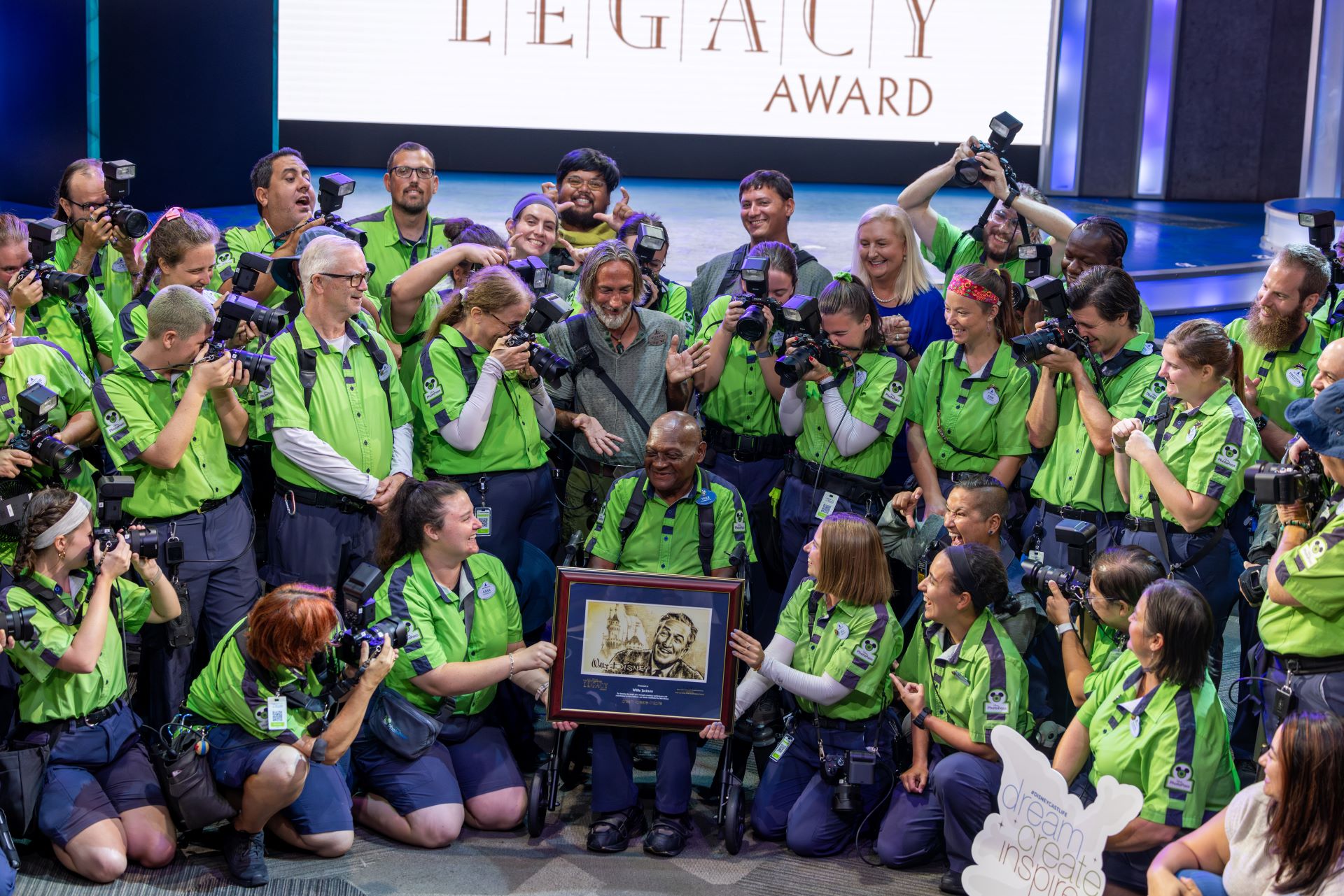 Willie with the Walt Disney Legacy Award at Walt Disney World