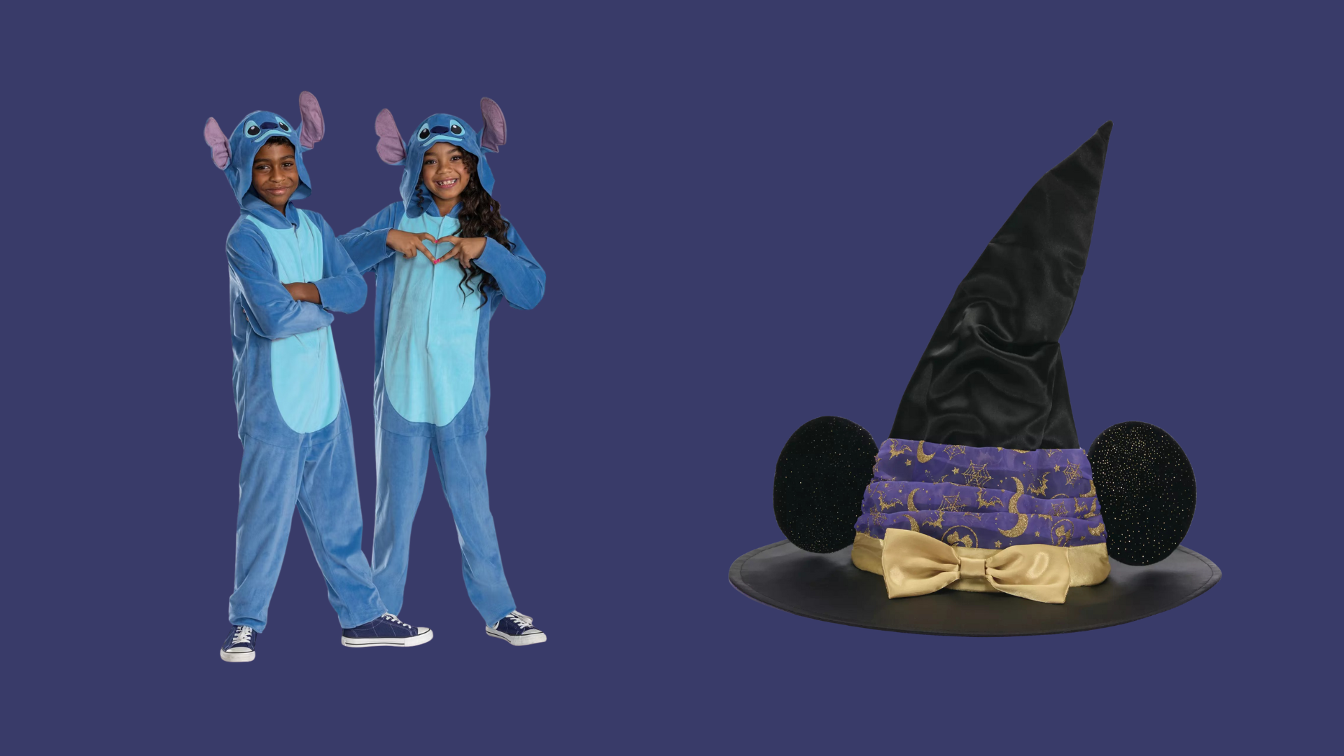 Disney Kids' Lilo & Stitch Classic Costume Jumpsuit and Minnie Mouse Witch Hat