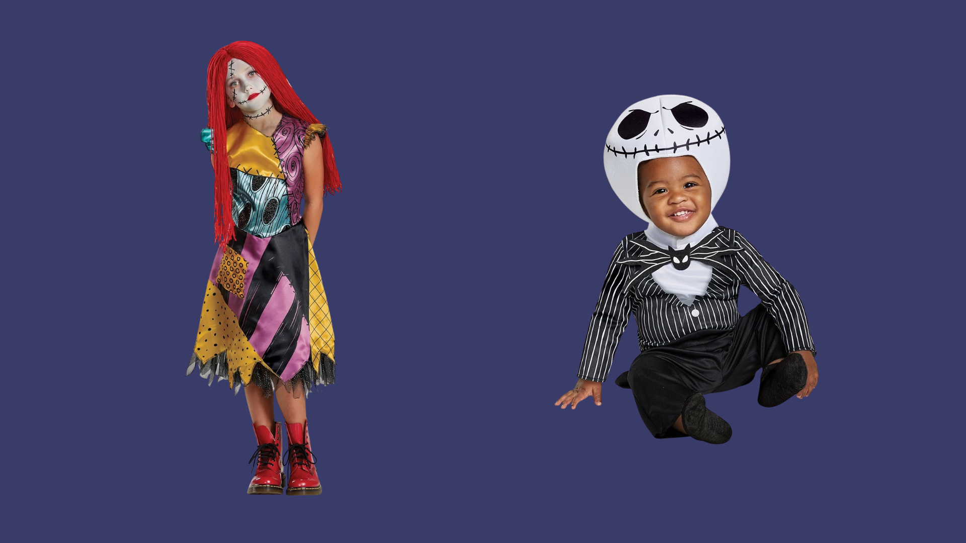 Disney Tim Burton’s Nightmare Before Christmas Sally Costume by Disguise and Boys Jack Skellington Costume