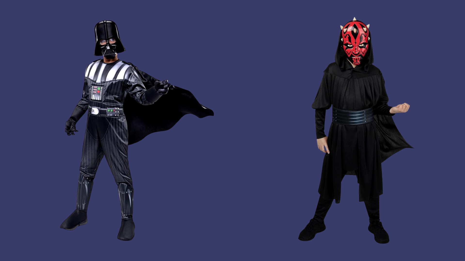 Star Wars Darth Vader Official Youth Deluxe Costume and Darth Maul Youth Qualux Costume