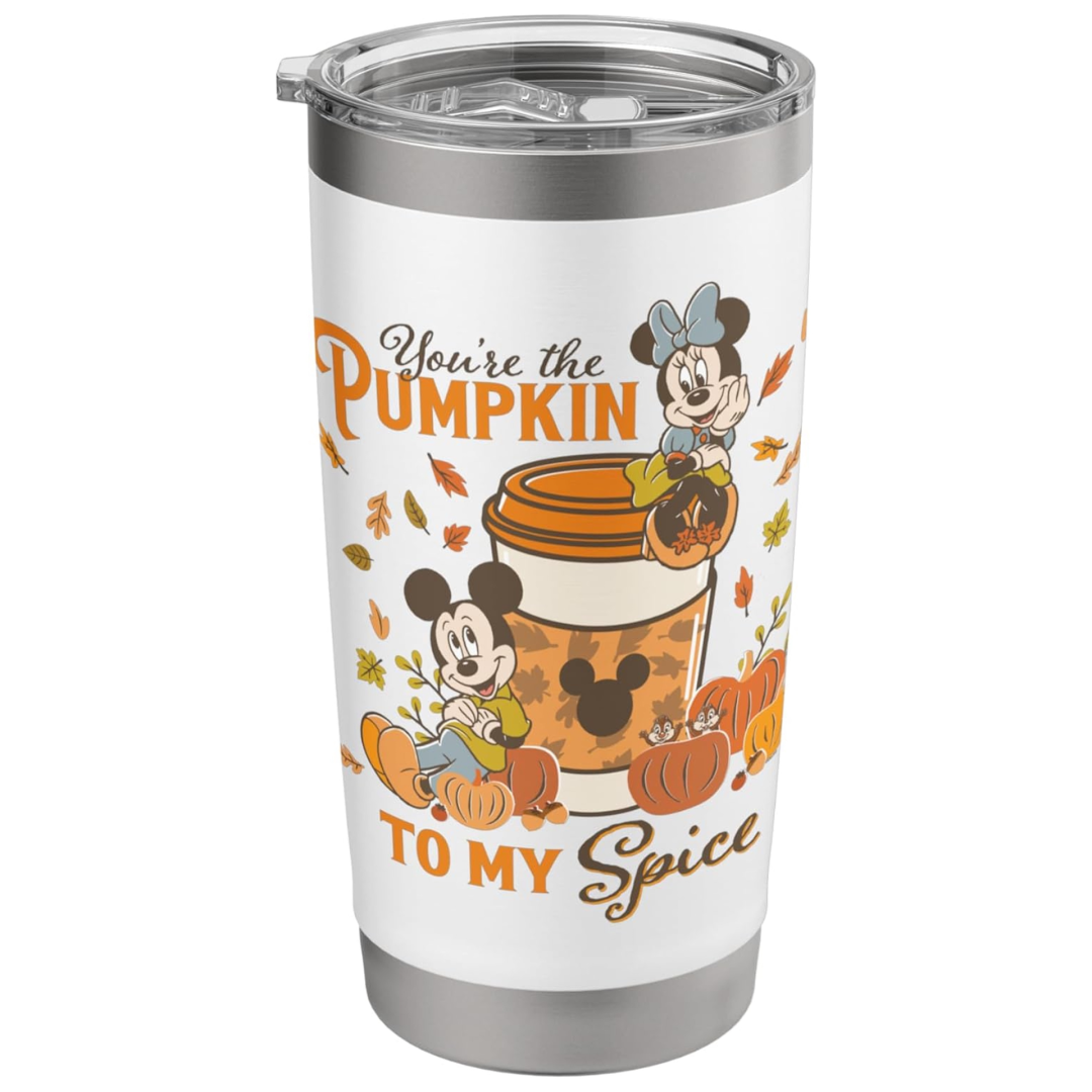 Amazon Merch on Demand Disney Mickey & Minnie "You're the Pumpkin to My Spice" Fall Stainless Steel Insulated Tumbler