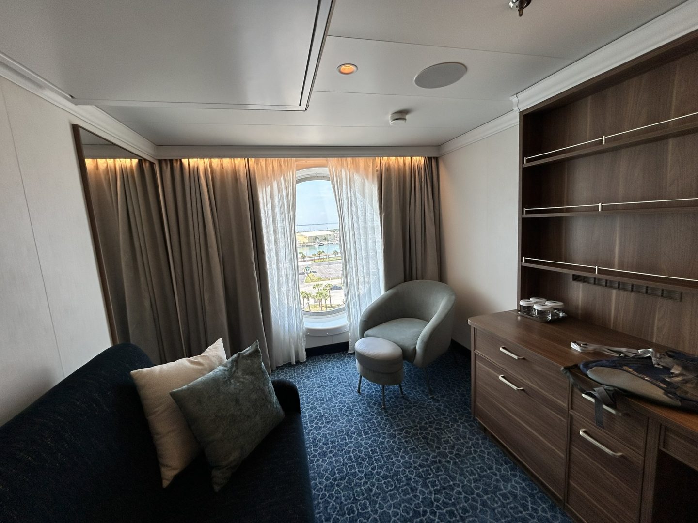 Disney Wish Family Oceanview Stateroom Space