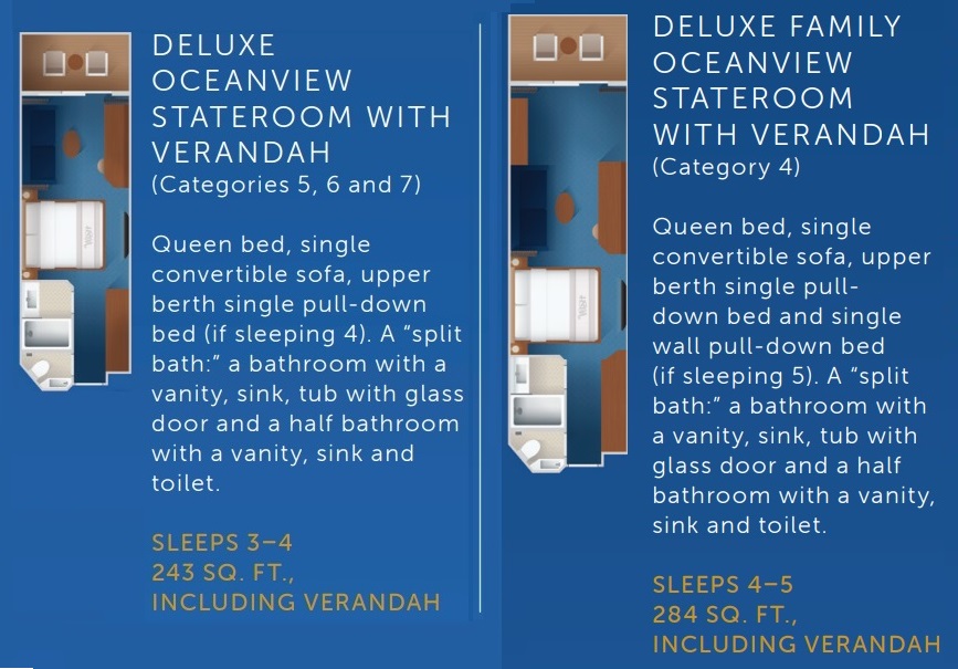 Disney Wish Oceanview Staterooms Verandah Layouts
