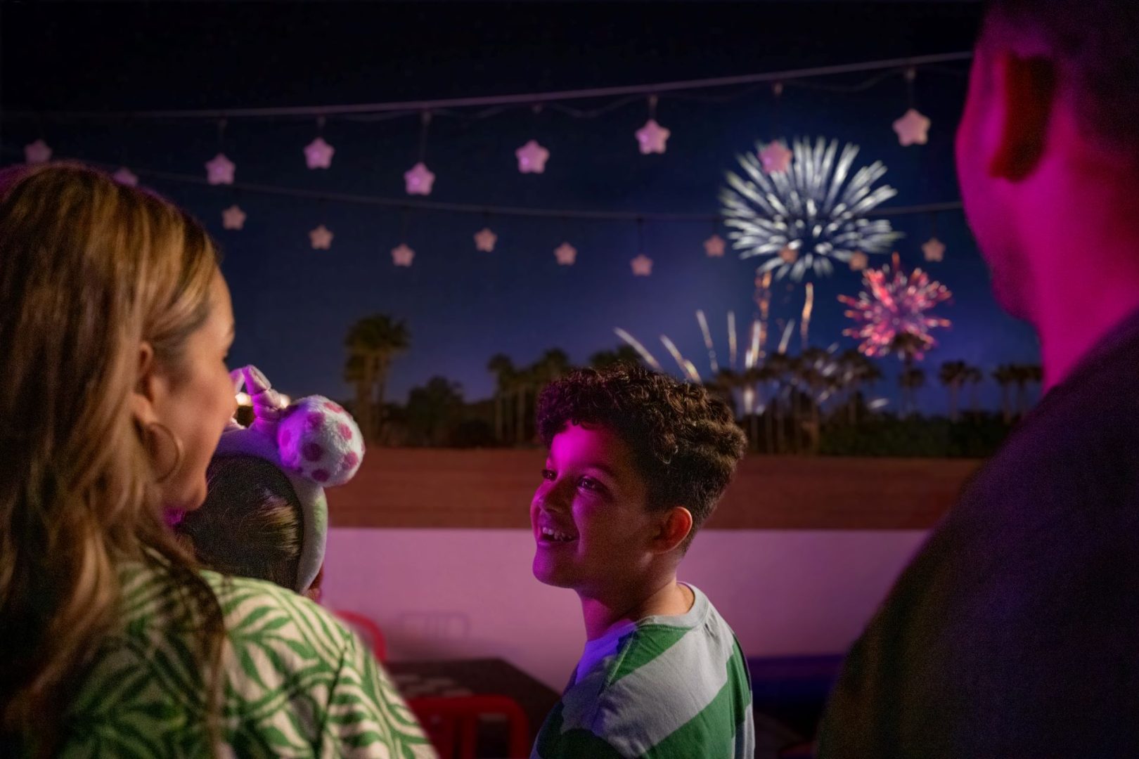 Fireworks from Pixar Place Hotel