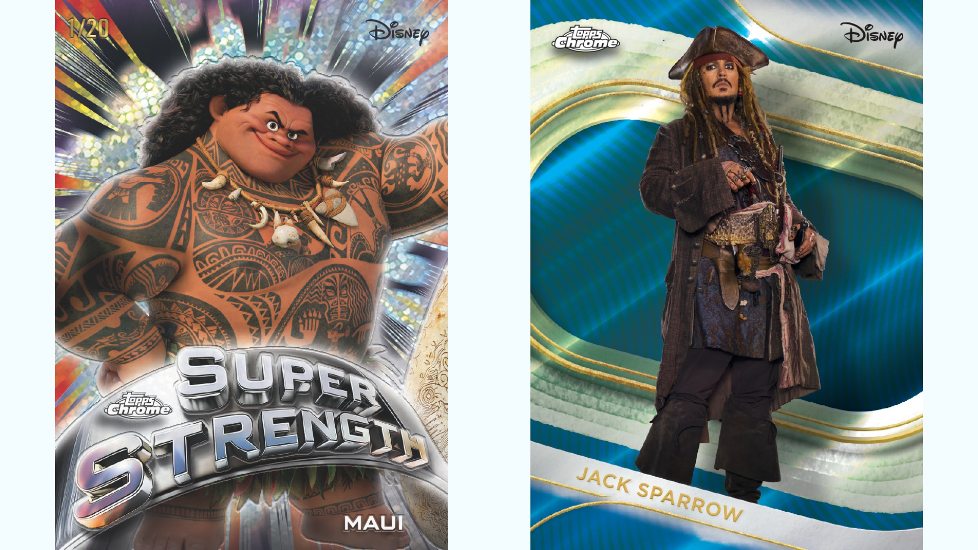 Maui and Jack Topps Disney Cards