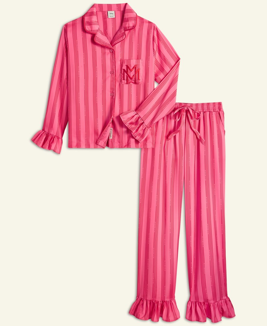 Disney x Macy’s Holiday Collection Women’s Satin Pajamas Sleep Set 