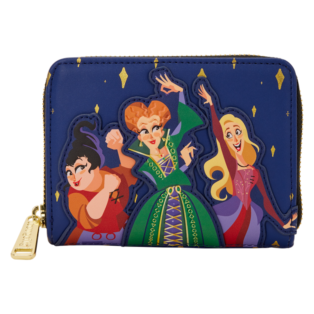 Loungefly Hocus Pocus Sanderson Sisters Night Sky Zip Around Wallet