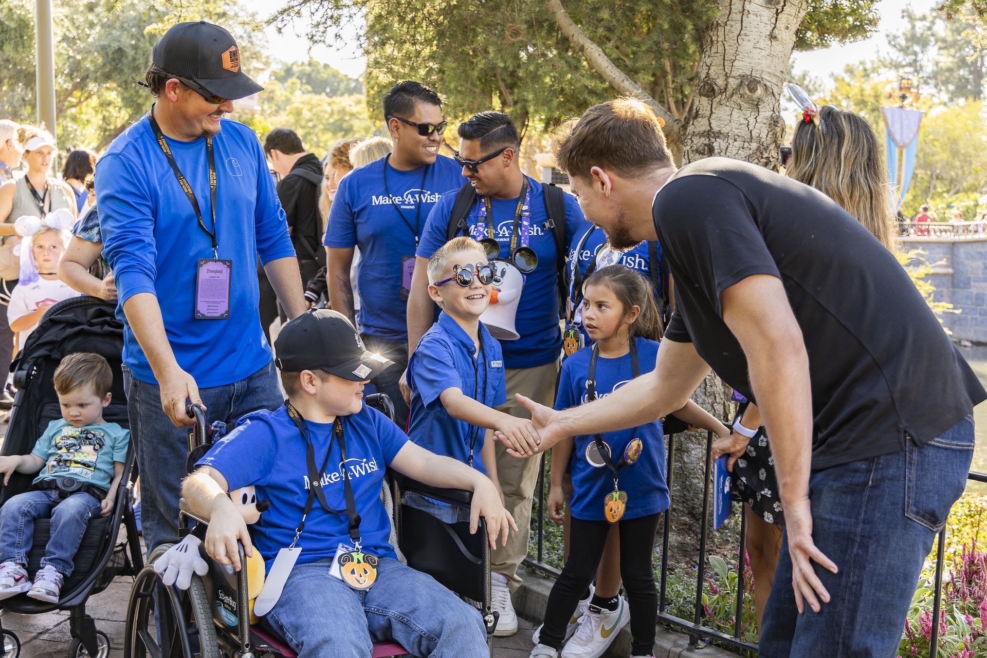 MrBeast and Make-A-Wish families at Disneyland park