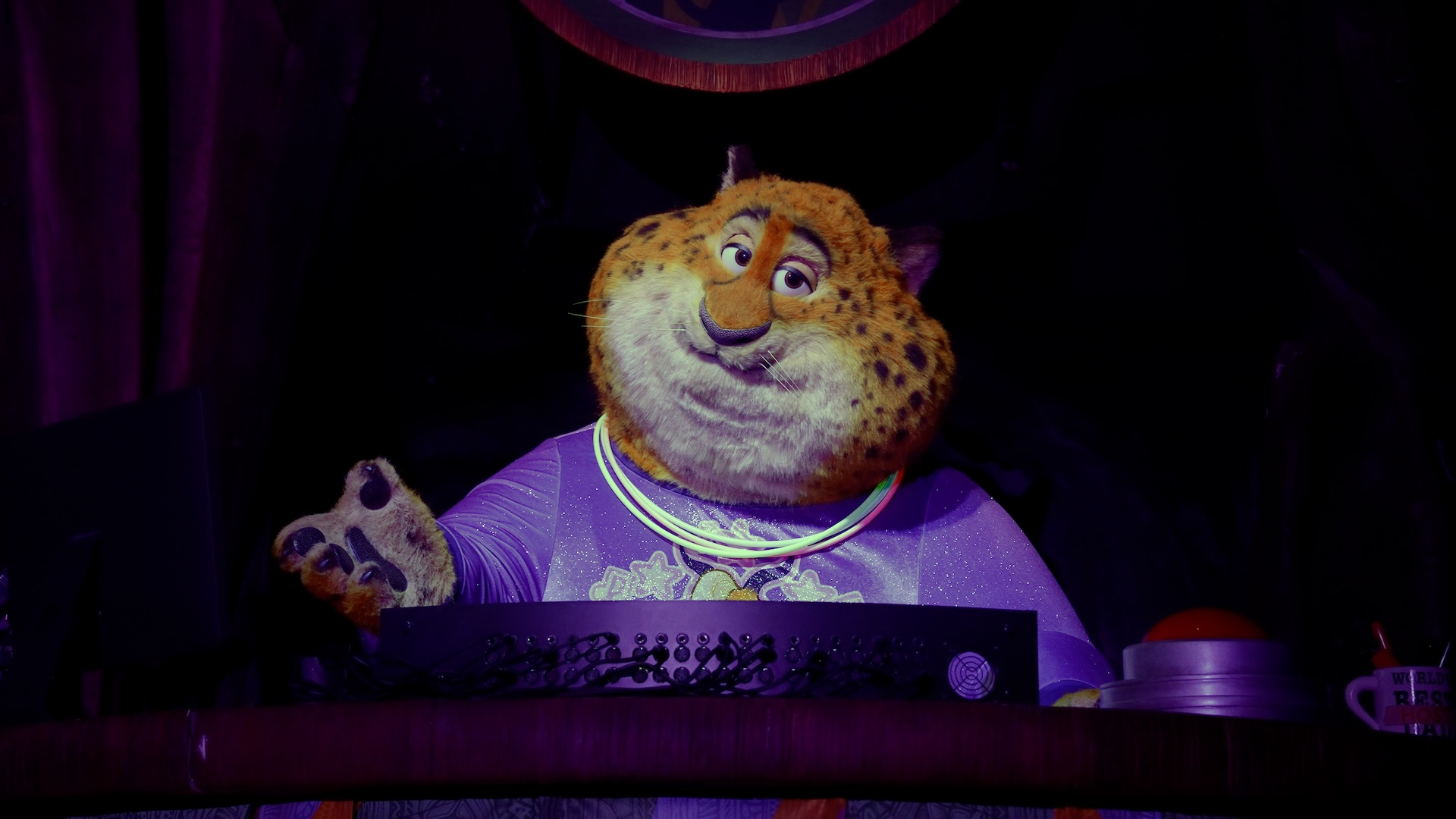 Zootopia Benjamin Clawhauser all-new Audio-Animatronics figure at Walt Disney World