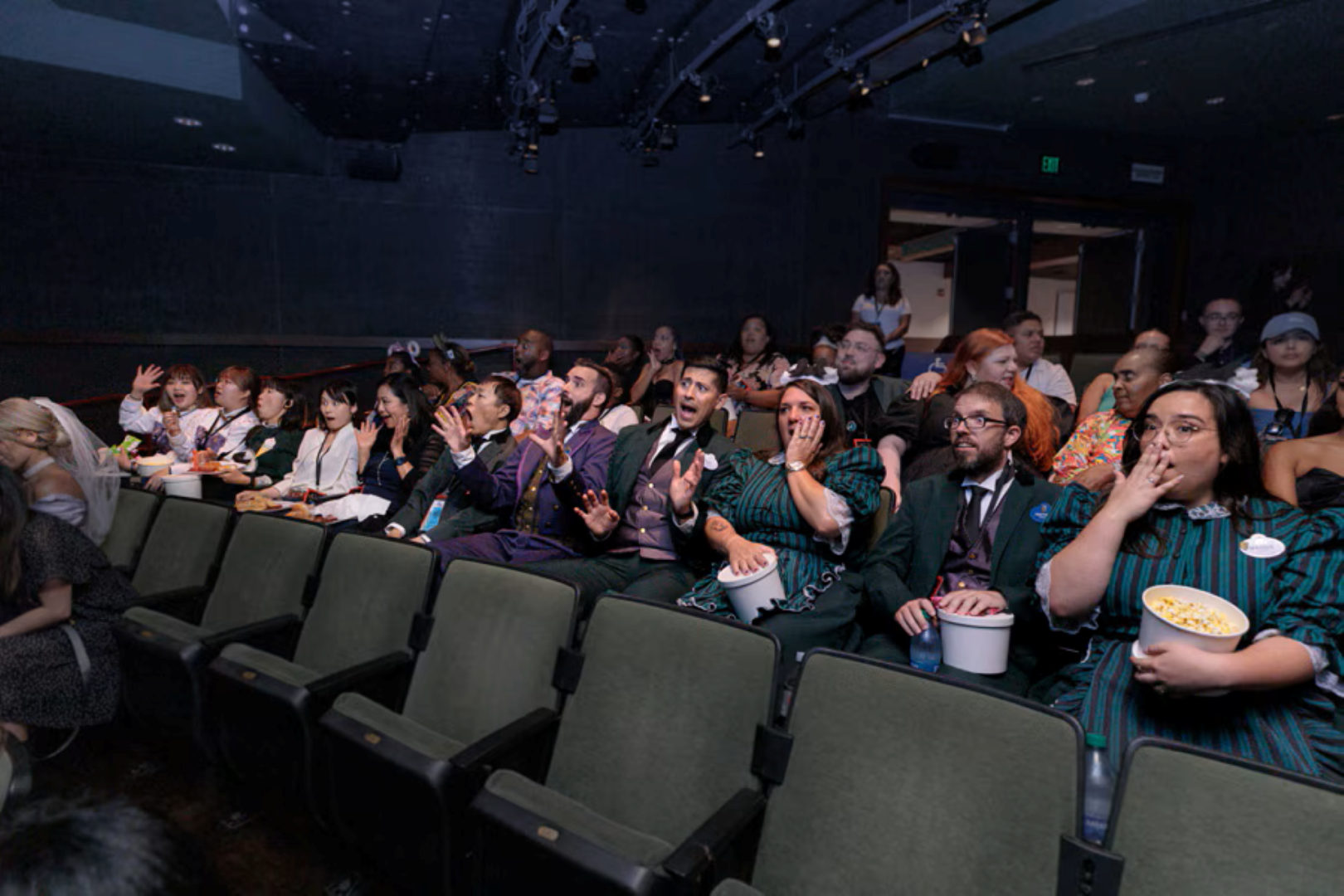Cast Members Watch Haunted Mansion Film