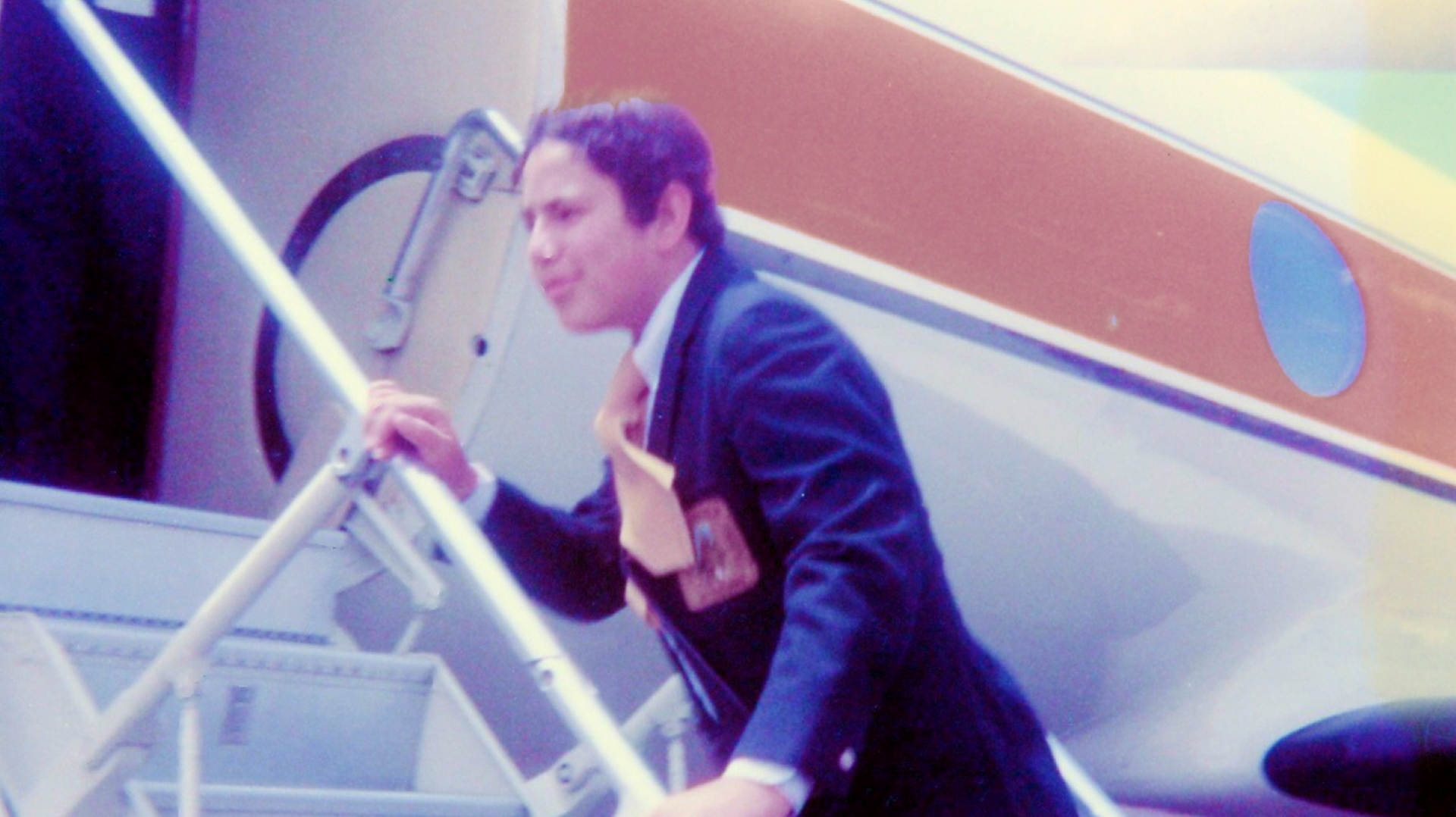 Esteban Boarding a Plane
