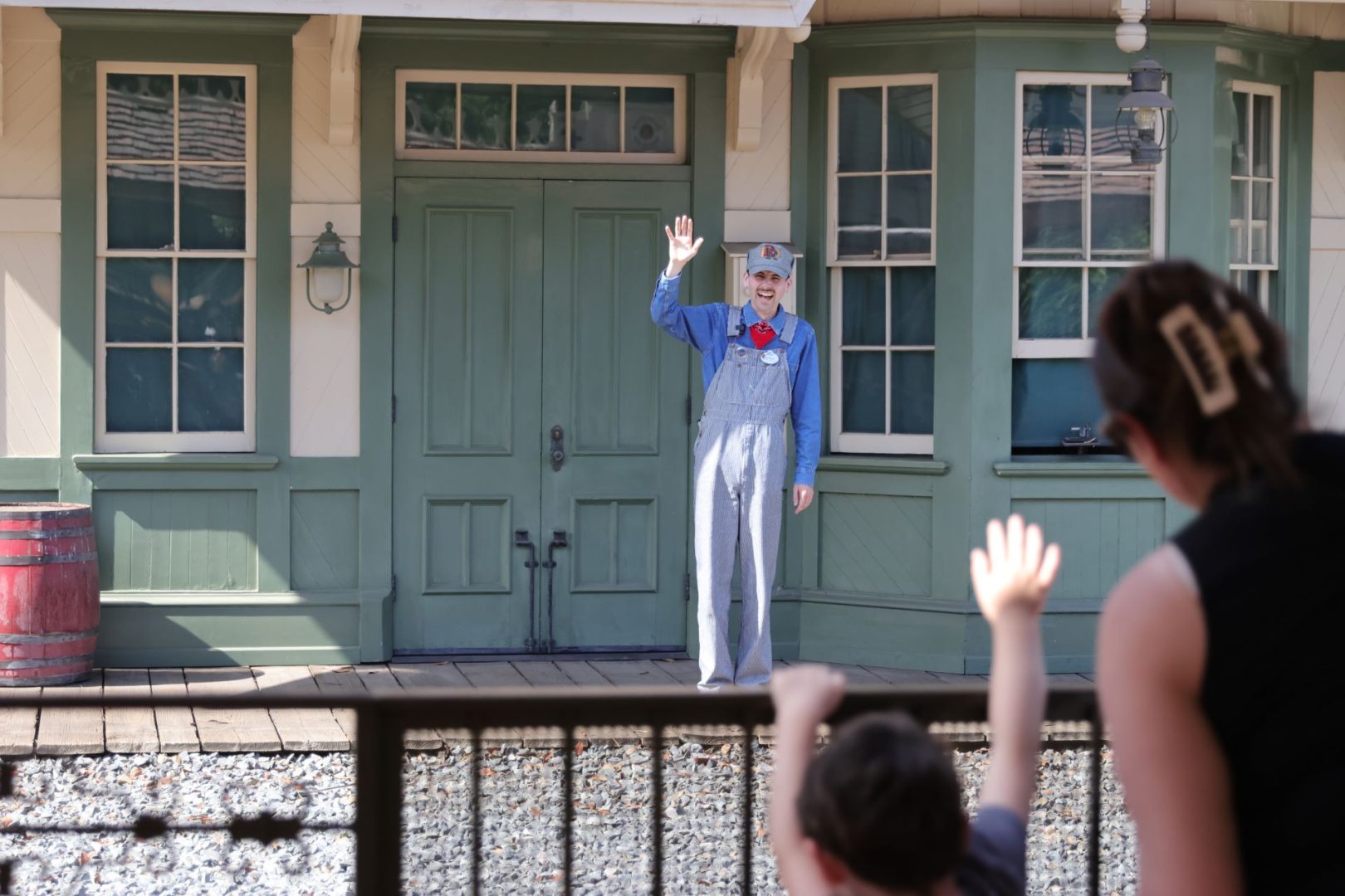 Jeremiah Waving to Guests at Disneyland