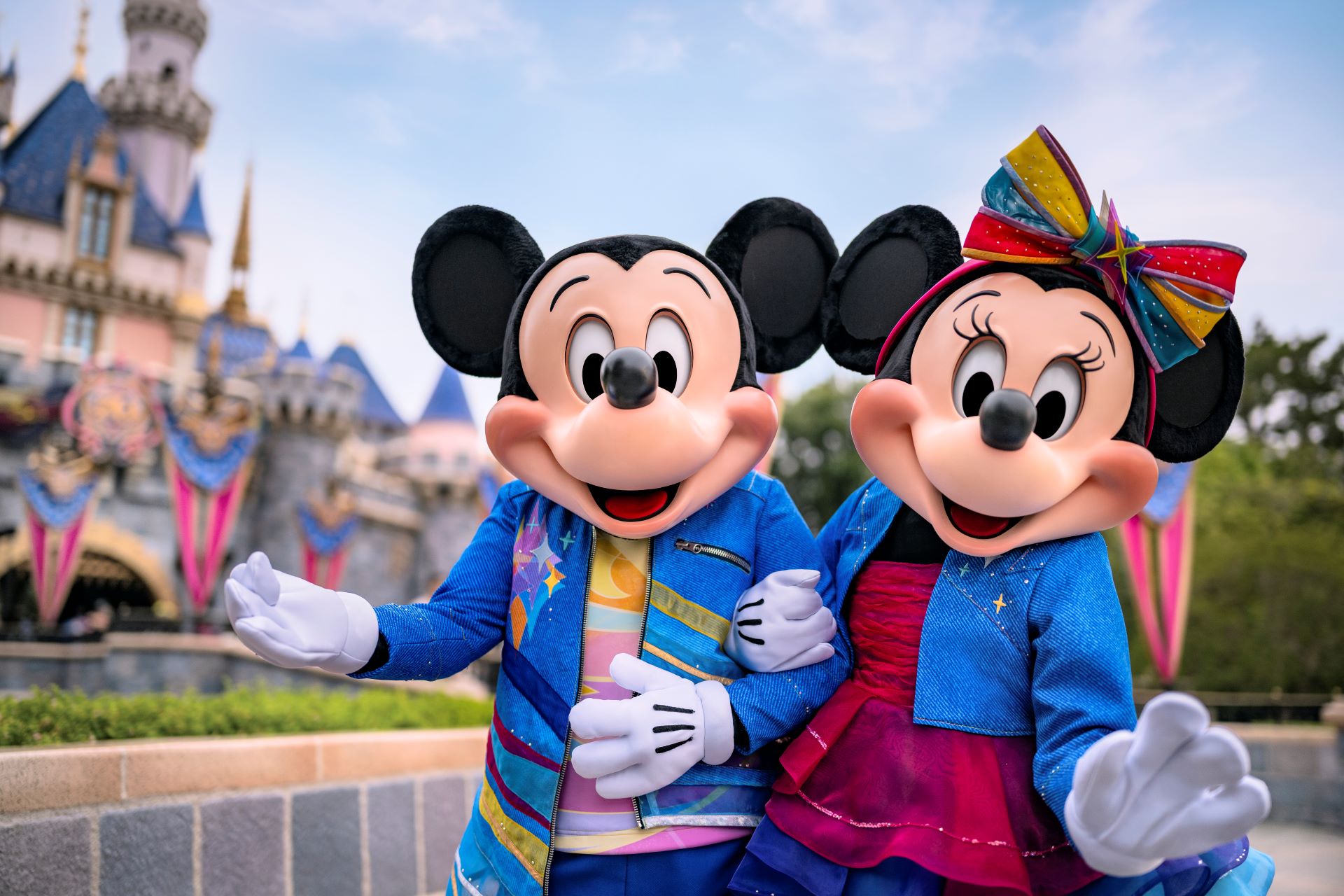 Mickey Mouse and Minnie Mouse at Disneyland for the 70th Celebration